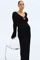 MAMA Textured Jersey Pants