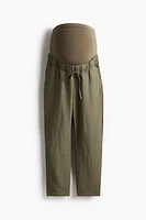 MAMA Linen-Blend Pants