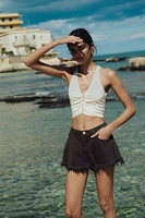 Braided-Detail Top