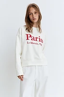 Sweatshirt with Text Motif