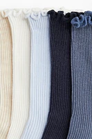 Lot de 5 paires chaussettes en tricot côtelé