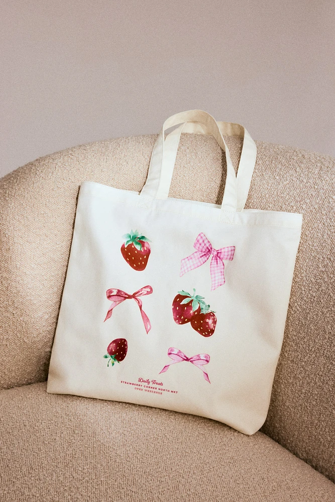 Printed Canvas Tote Bag