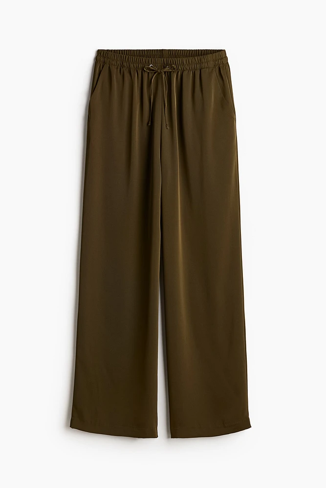 Pantalon large avec taille élastique
