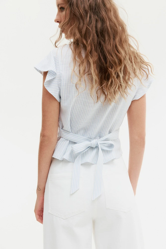 Linen-Blend Blouse