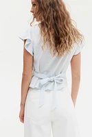 Linen-Blend Blouse