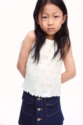 Camisole en pointelle de coton