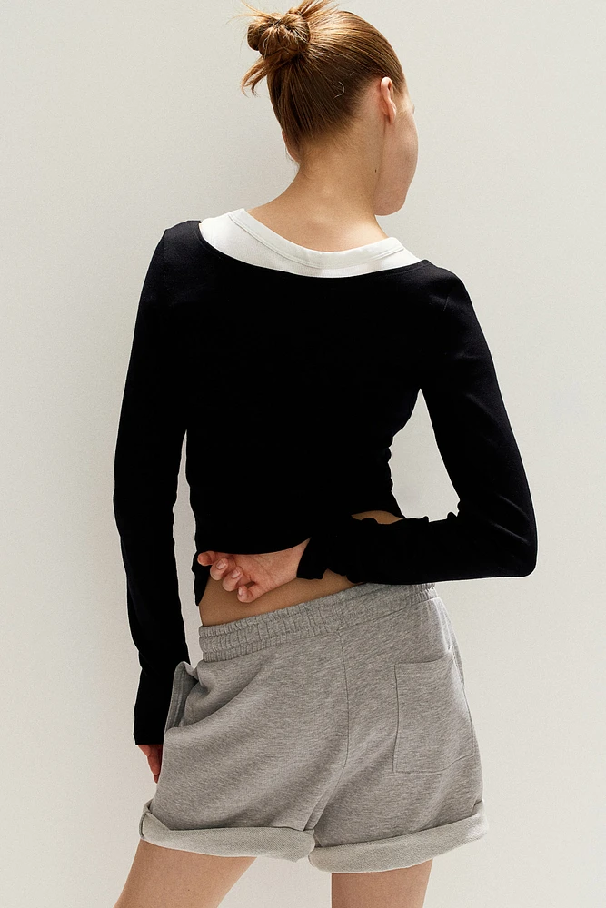 Boat-Neck Cotton Top