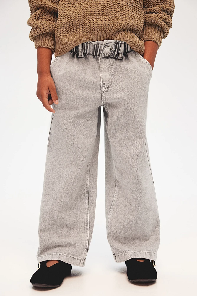 Wide Leg Paper-bag Jeans