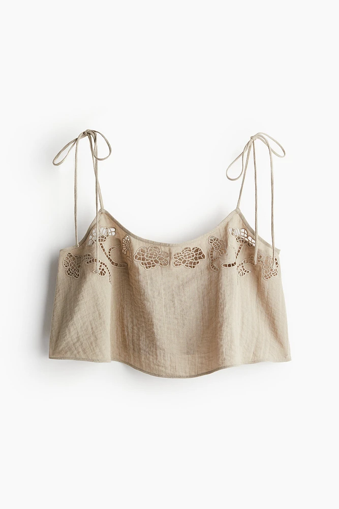 Beach Top with Eyelet Embroidery