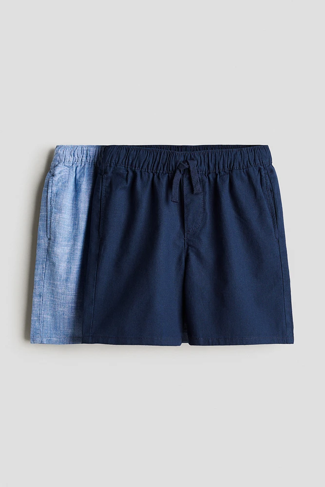 Lot de 2 shorts en lin mélangé