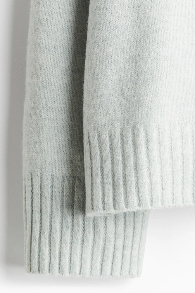 Fine-Knit Mock Turtleneck Sweater