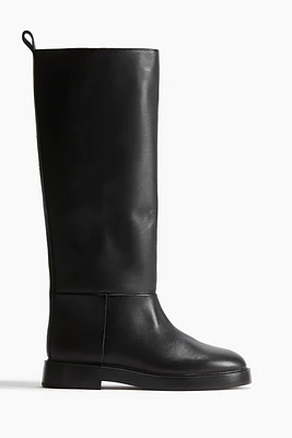 Bottes en cuir de hauteur genou