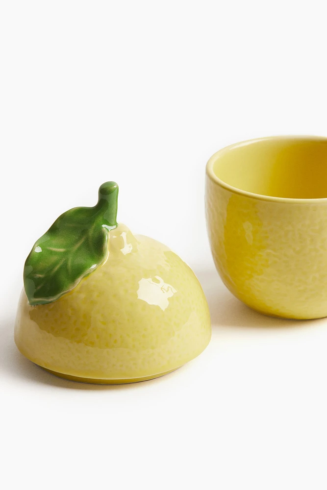 Pot citron en grès cérame