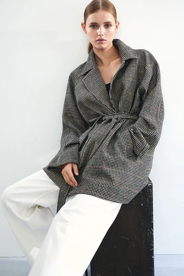 Tie-Belt Felted Coat