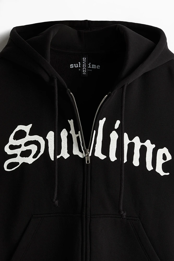 Oversized Hooded Jacket with Motif