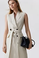 Linen-blend Jacket Dress