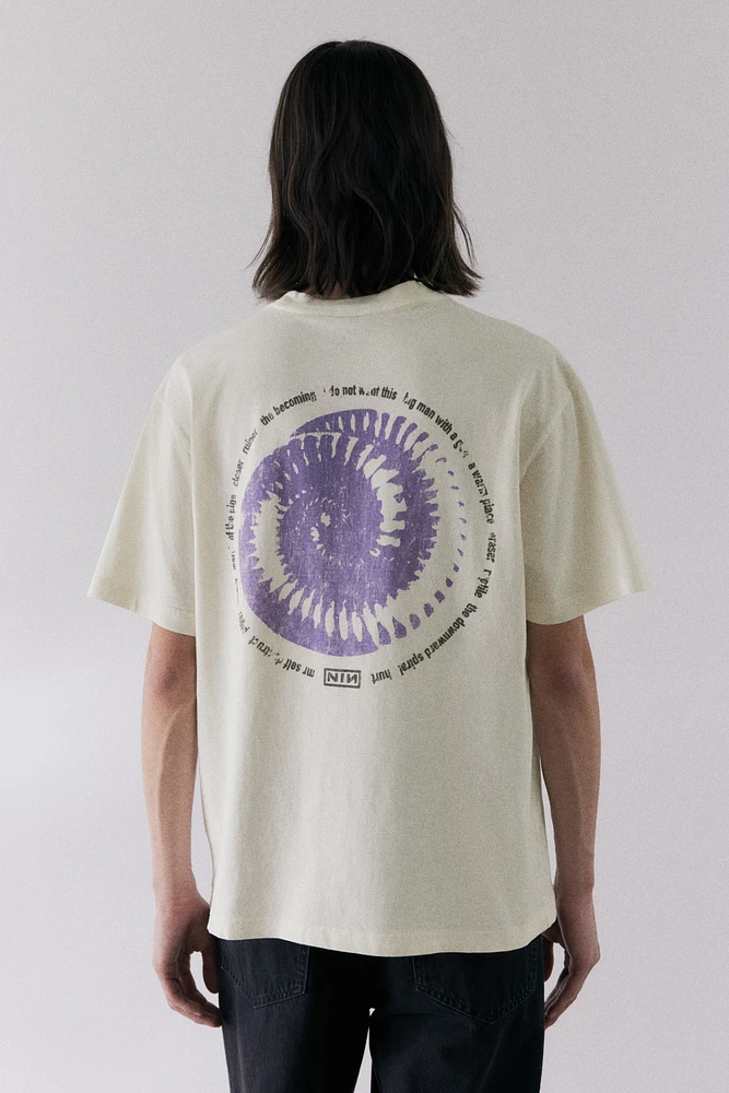 Loose Fit Vintage-Look Printed T-Shirt