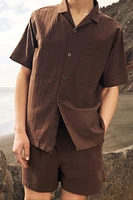 Cotton pyjama shirt and shorts