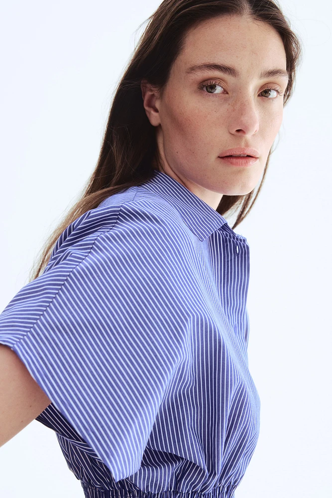 Chemise avec taille en nid d'abeille