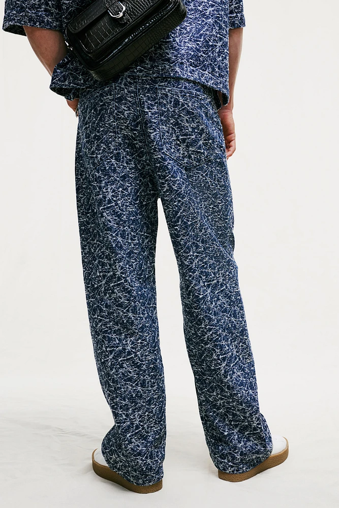 Patterned Baggy Jeans