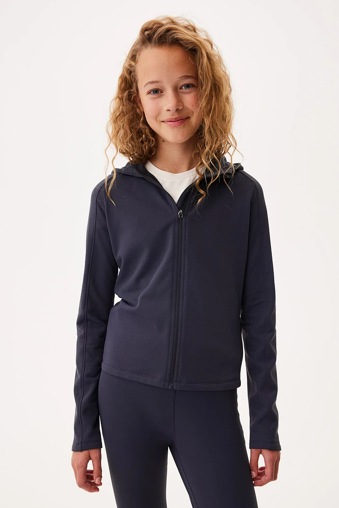 Warm Mid-Layer Hooded Activewear Jacket