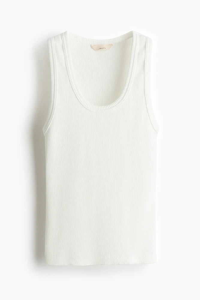 Camisole en coton pima côtelé