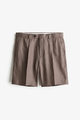 Short de costume Coupe Décontractée en lin mélangé