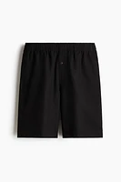 Linen-Blend Pajama T-Shirt and Shorts
