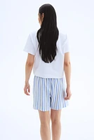 Linen-Blend Drawstring Shorts