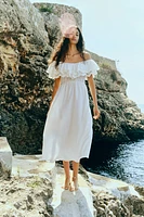 Off-the-shoulder Cotton Dress