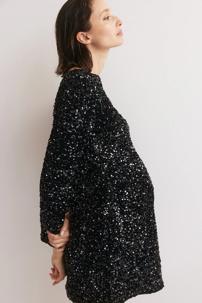 MAMA Sequined Dress with Low-Cut Back