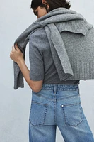 Jean court et ample Taille Haute