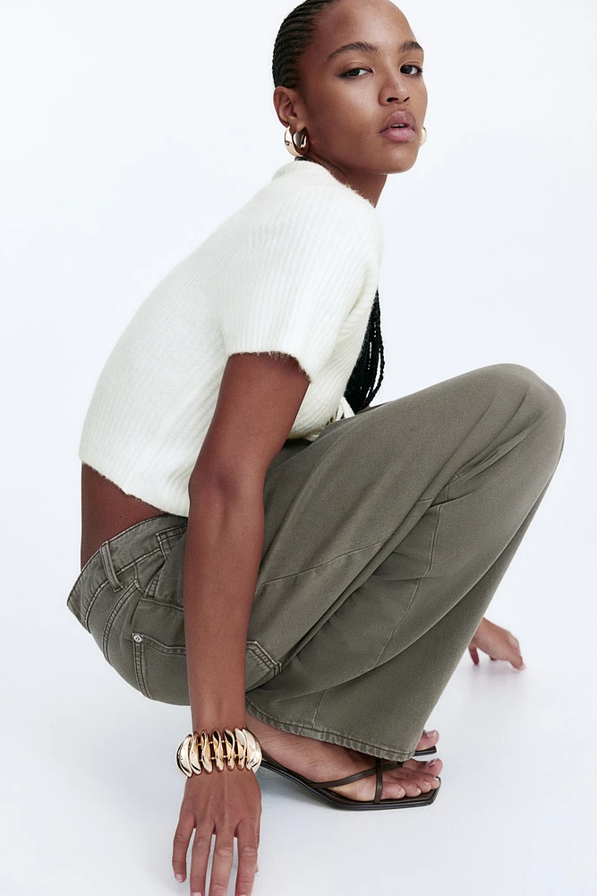 Tie-Detail Rib-Knit Top