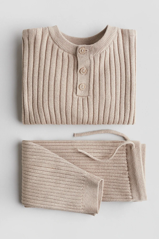 2-piece Rib-Knit Cotton Set