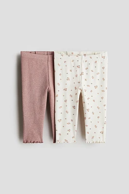 2-pack Ribbed Cotton Leggings
