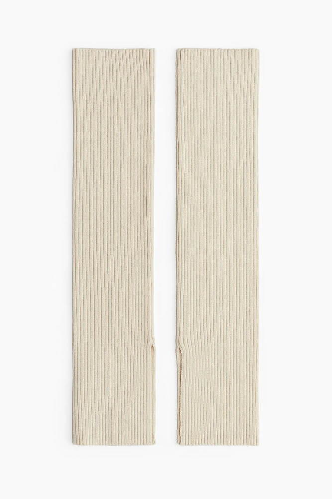 Bas de réchauffement en tricot côtelé