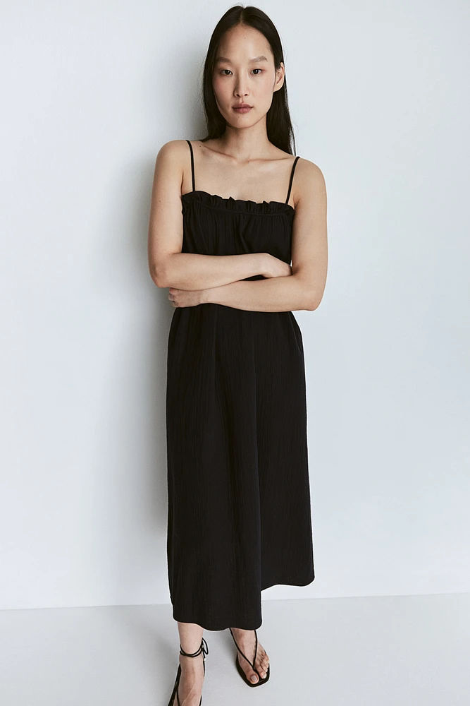 Ruffle-trimmed Cotton Dress