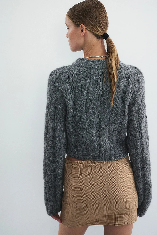 V-Neck Cable-Knit Sweater