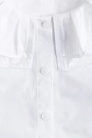 Frill-collared poplin blouse