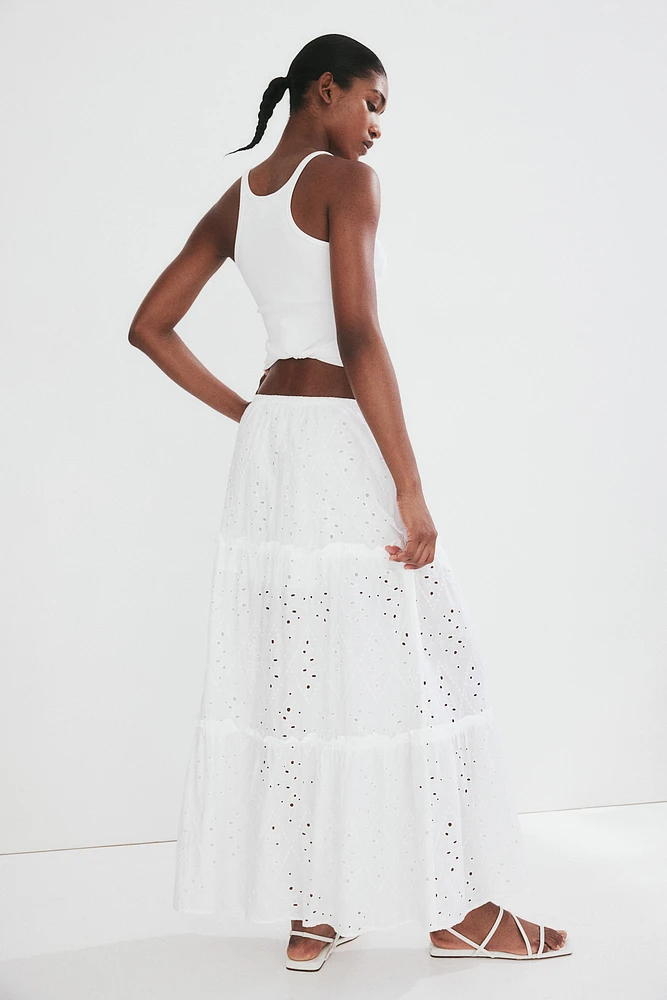 Skirt with Eyelet Embroidery