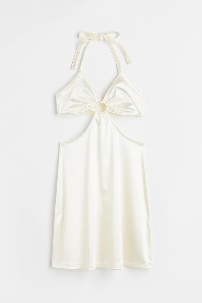 Cut-out Satin Dress