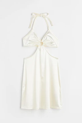 Cut-out Satin Dress