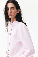 Ruffle-trimmed Oxford Blouse