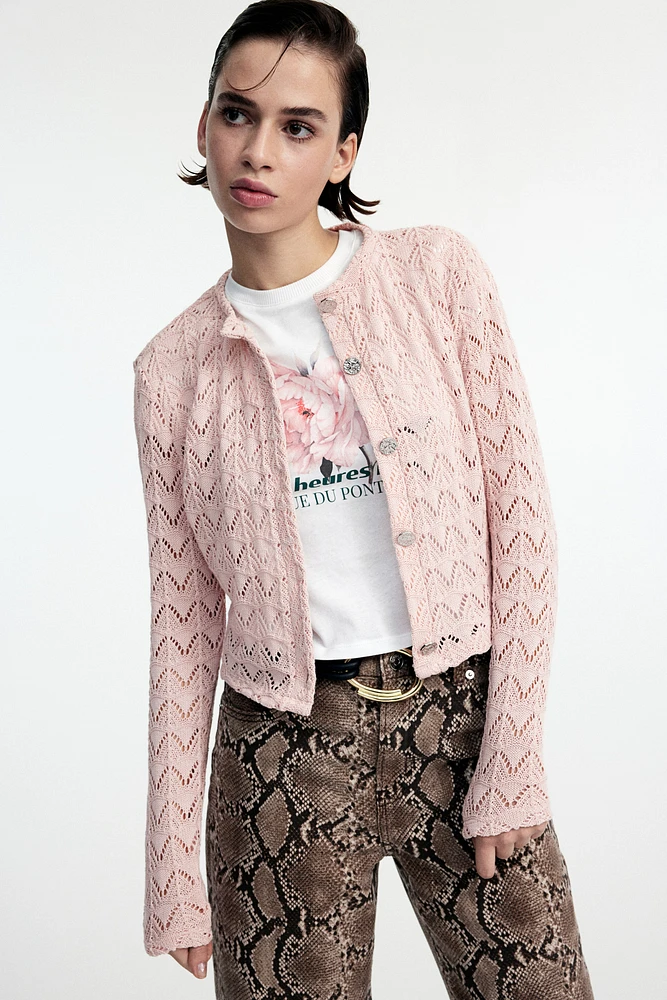 Chandail en tricot pointelle