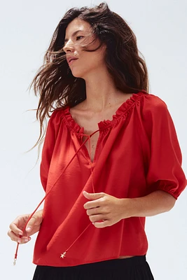 Ruffle-Trimmed Blouse