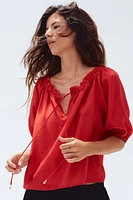 Ruffle-Trimmed Blouse