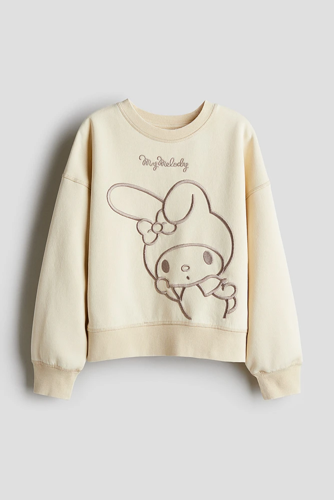 Sweatshirt with Embroidered Motif