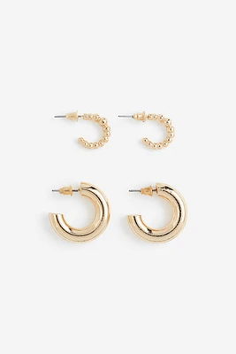 2 Pairs Hoop Earrings