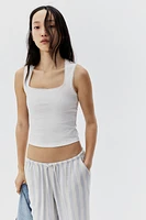 Picot-Trimmed Sleeveless Top