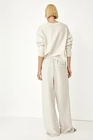 Straight linen-blend trousers